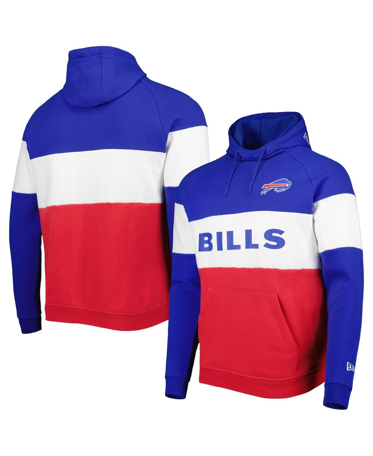 NEW ERA MEN'S NEW ERA RED BUFFALO BILLS COLORBLOCK CURRENT PULLOVER HOODIE 