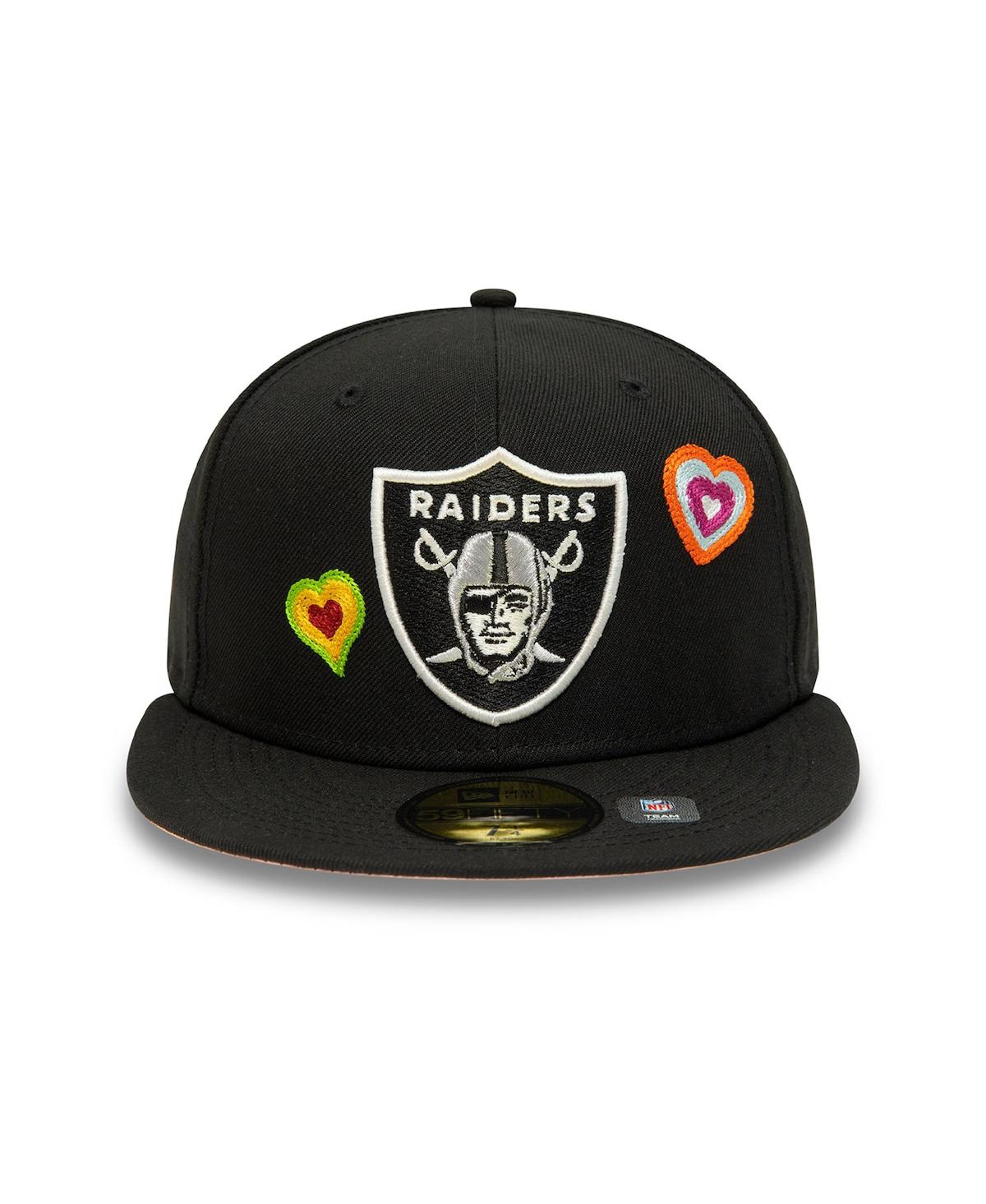 Men's New EraLas Vegas Raiders Chain Stitch Heart 59FIFTY Fitted Hat - Black