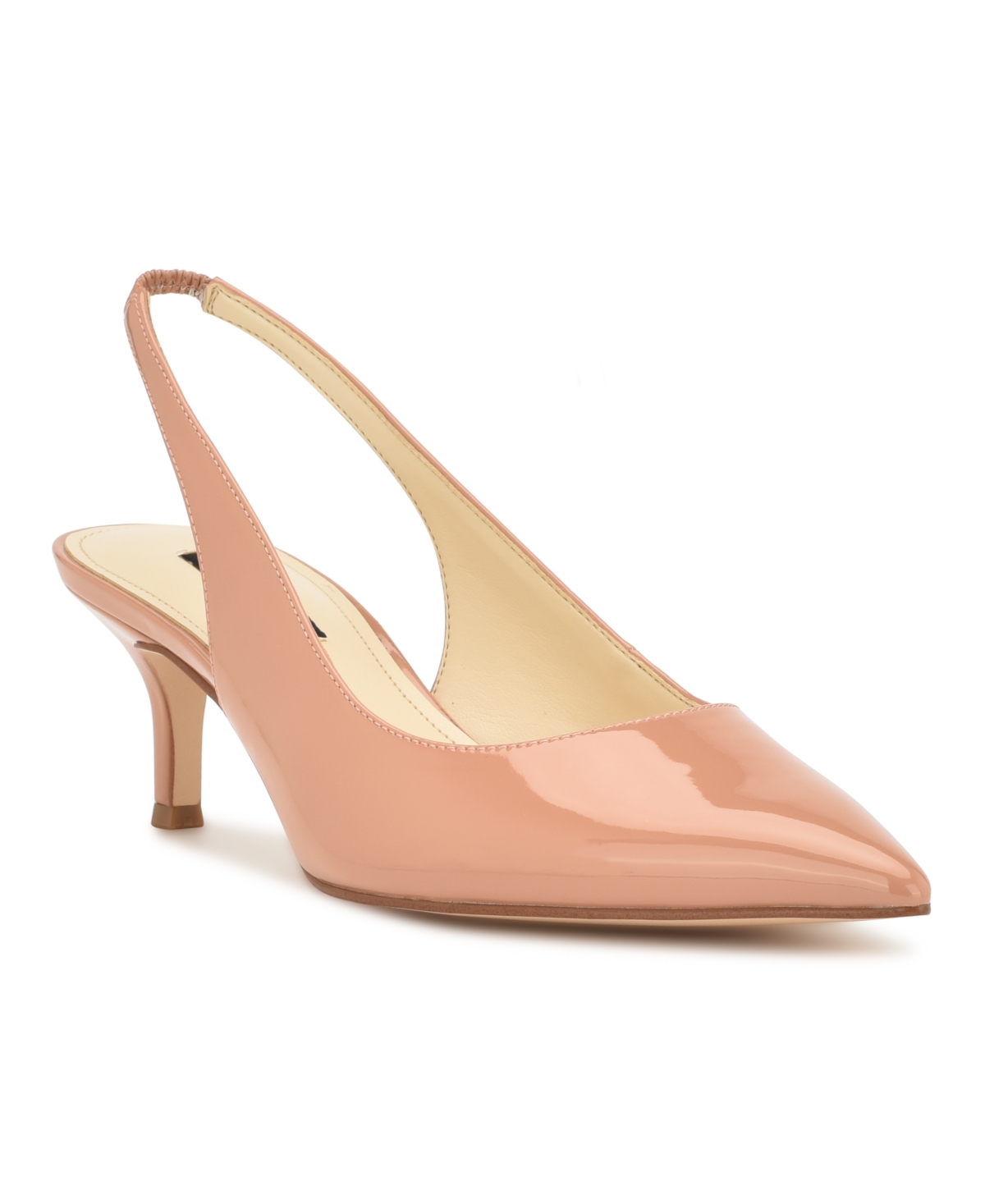 Nine West Women's Feather Slingback Stiletto Pumps In Blush Nude Patent
