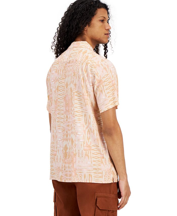 Sun + Stone Men's Depp RegularFit Geometric IkatPrint ButtonDown Camp Shirt, Created for Macy