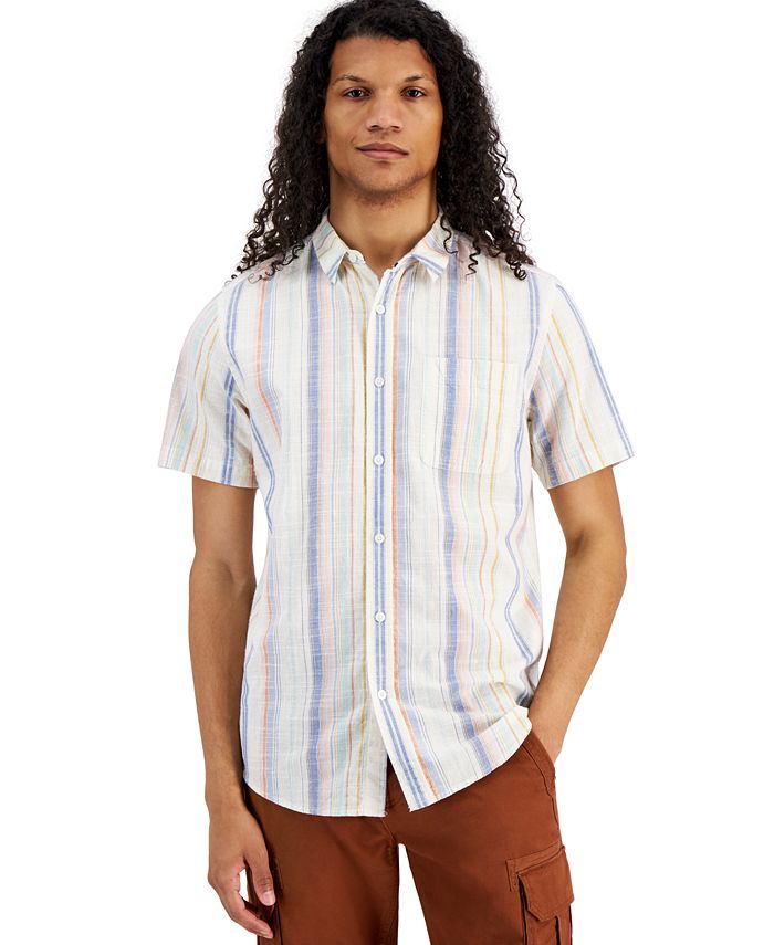 Sun + Stone Men's Barry Regular-Fit Stripe Button-Down Shirt, Created ...