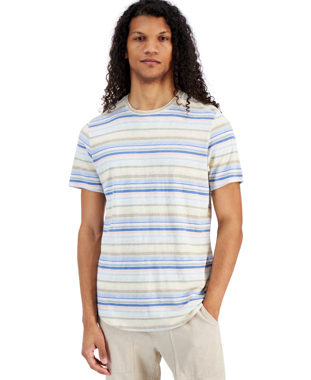 Sun + Stone Men's Socal Regular-fit Stripe T-shirt, Created For Macy's In Vintage White