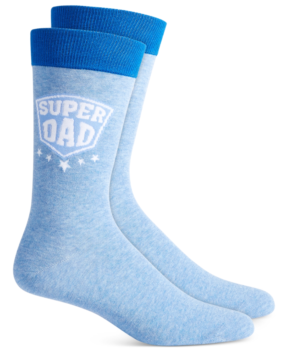Men's Super Dad Crew Socks, Created for Macy's - Blue/white