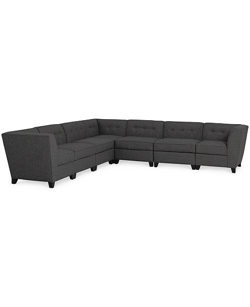 Furniture CLOSEOUT! Harper Fabric 6Piece Modular Sectional Sofa