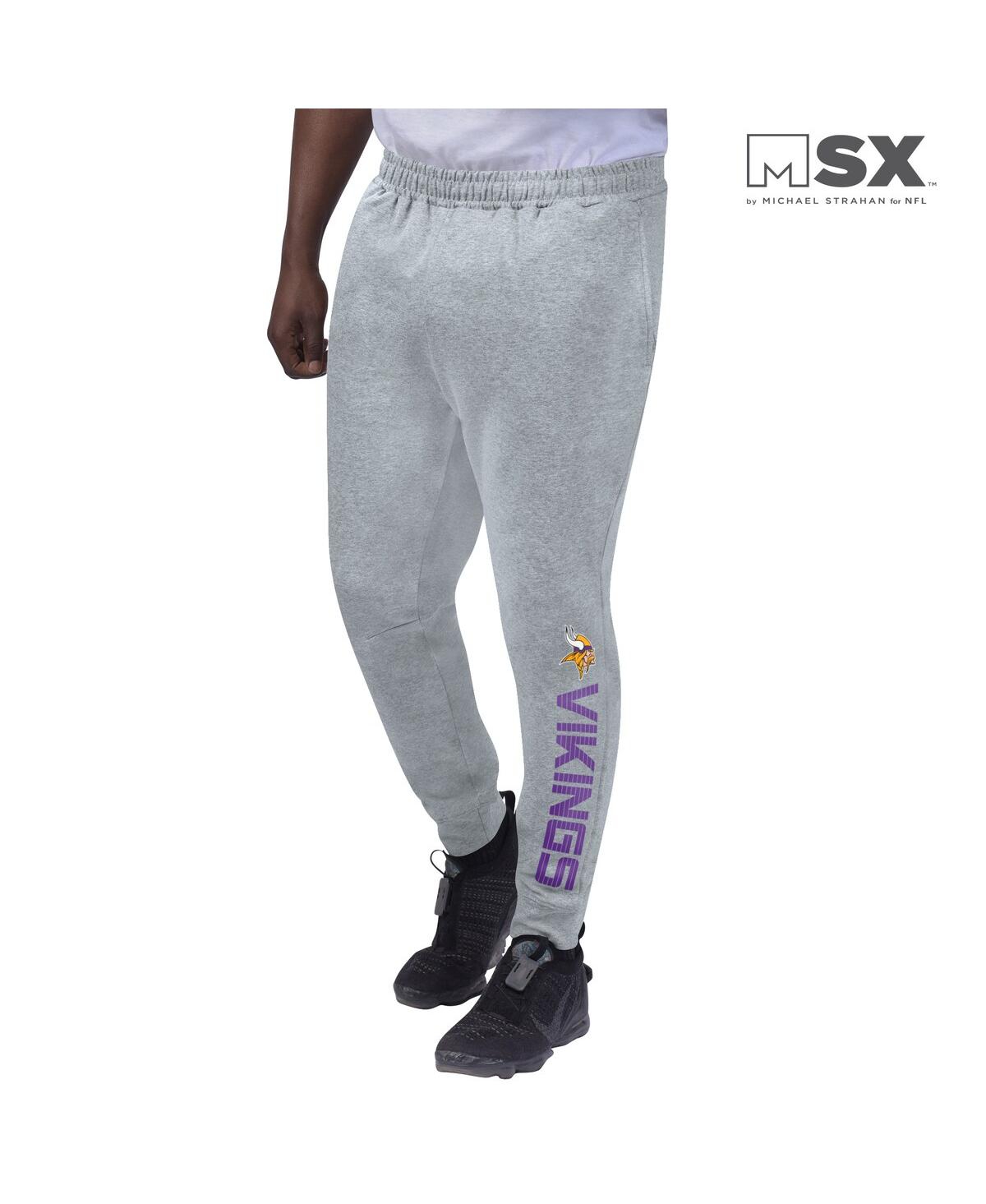 Shop Msx By Michael Strahan Men's  Heathered Gray Minnesota Vikings Jogger Pants