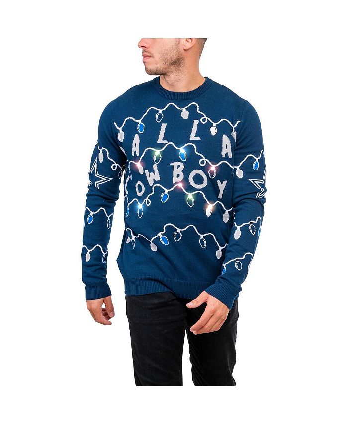 FOCO Men's Navy Dallas Cowboys LightUp Ugly Sweater Macy's