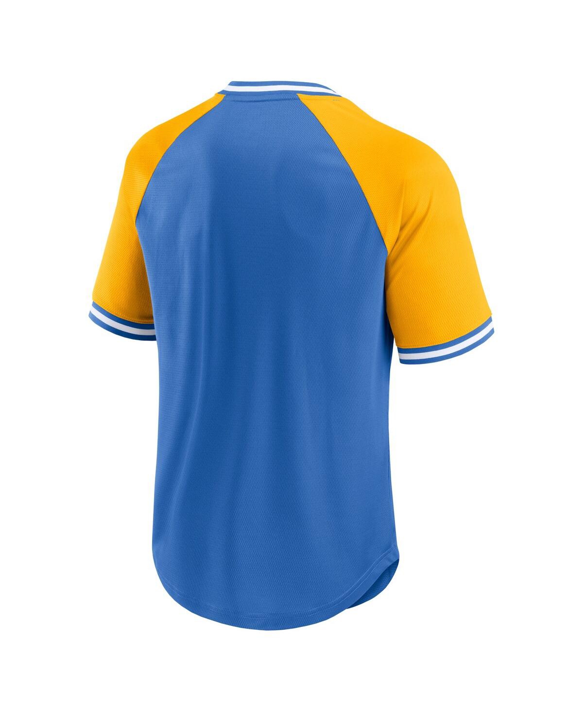 Men's FanaticsLos Angeles Chargers Second Wind Raglan V-Neck T-shirt - Powder Blue