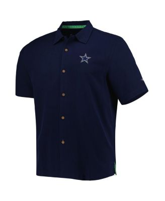Men's Navy Dallas Cowboys Top of Your Game Camp Button-Up Shirt