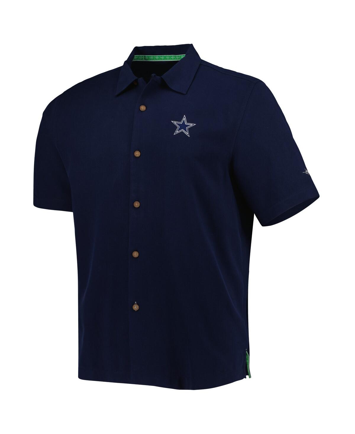 Shop Tommy Bahama Men's  Navy Dallas Cowboys Top Of Your Game Camp Button-up Shirt