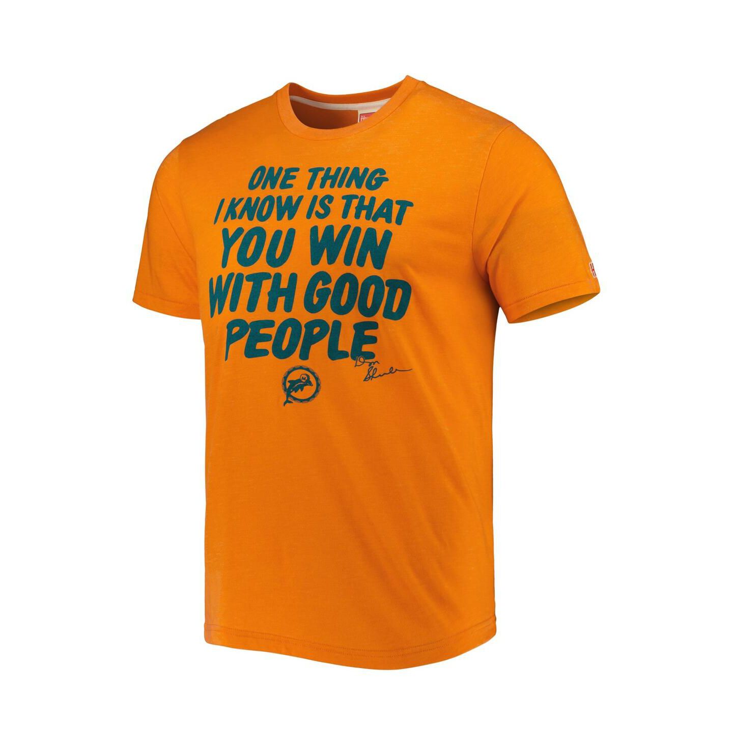 Мужская футболка Homage Orange Miami Dolphins Hyper Local Tri-Blend — фото 3