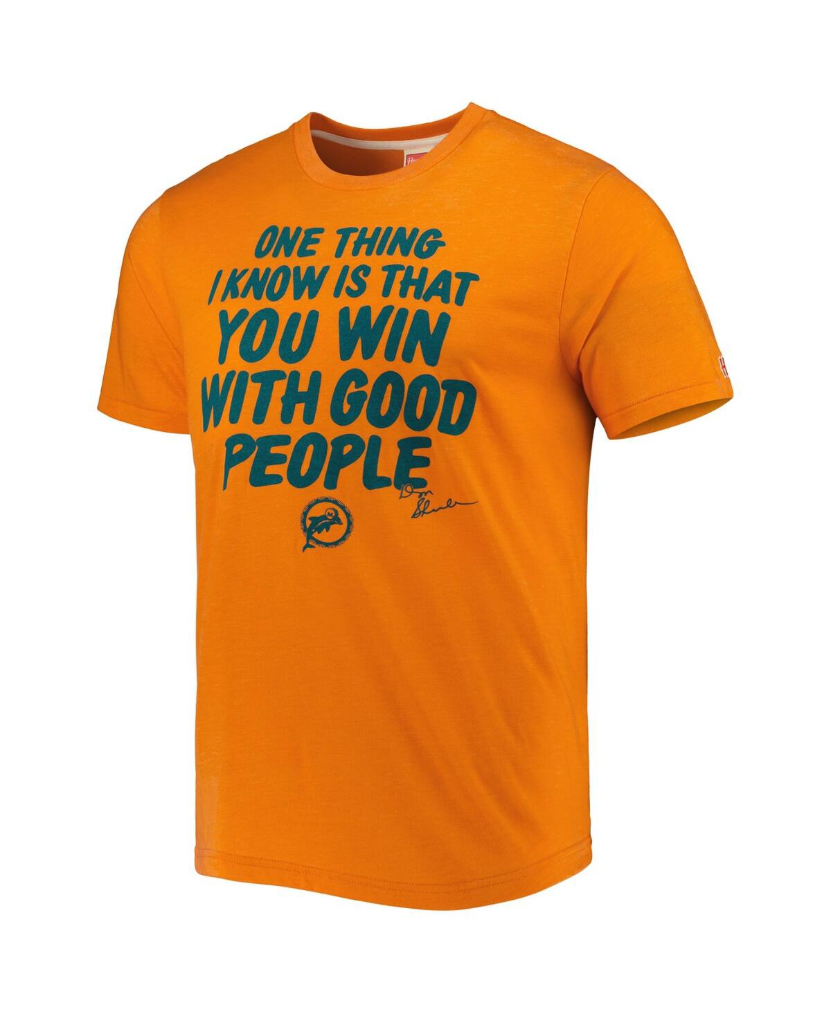 Shop Homage Men's  Orange Miami Dolphins Hyper Local Tri-blend T-shirt
