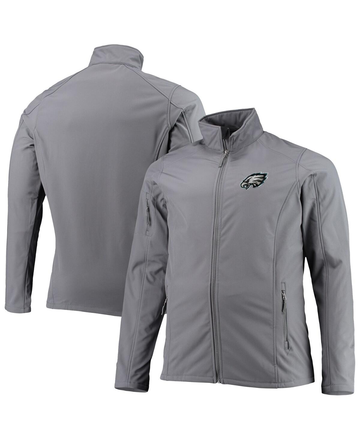 DUNBROOKE MEN'S DUNBROOKE CHARCOAL PHILADELPHIA EAGLES BIG AND TALL SONOMA SOFTSHELL FULL-ZIP JACKET 