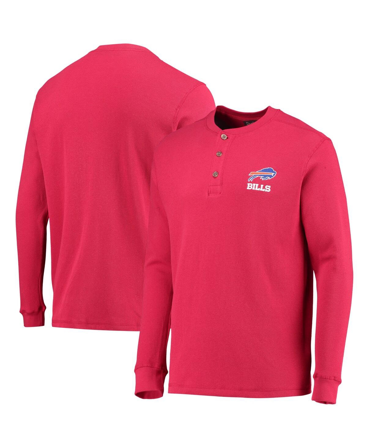Dunbrooke Men's  Red Buffalo Bills Logo Maverick Thermal Henley Long Sleeve T-shirt