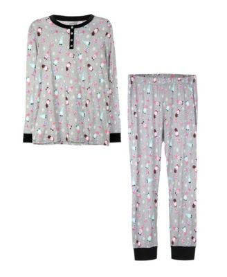 Women's Holiday Gnomes Cotton Blend 2 Piece Pajama Set