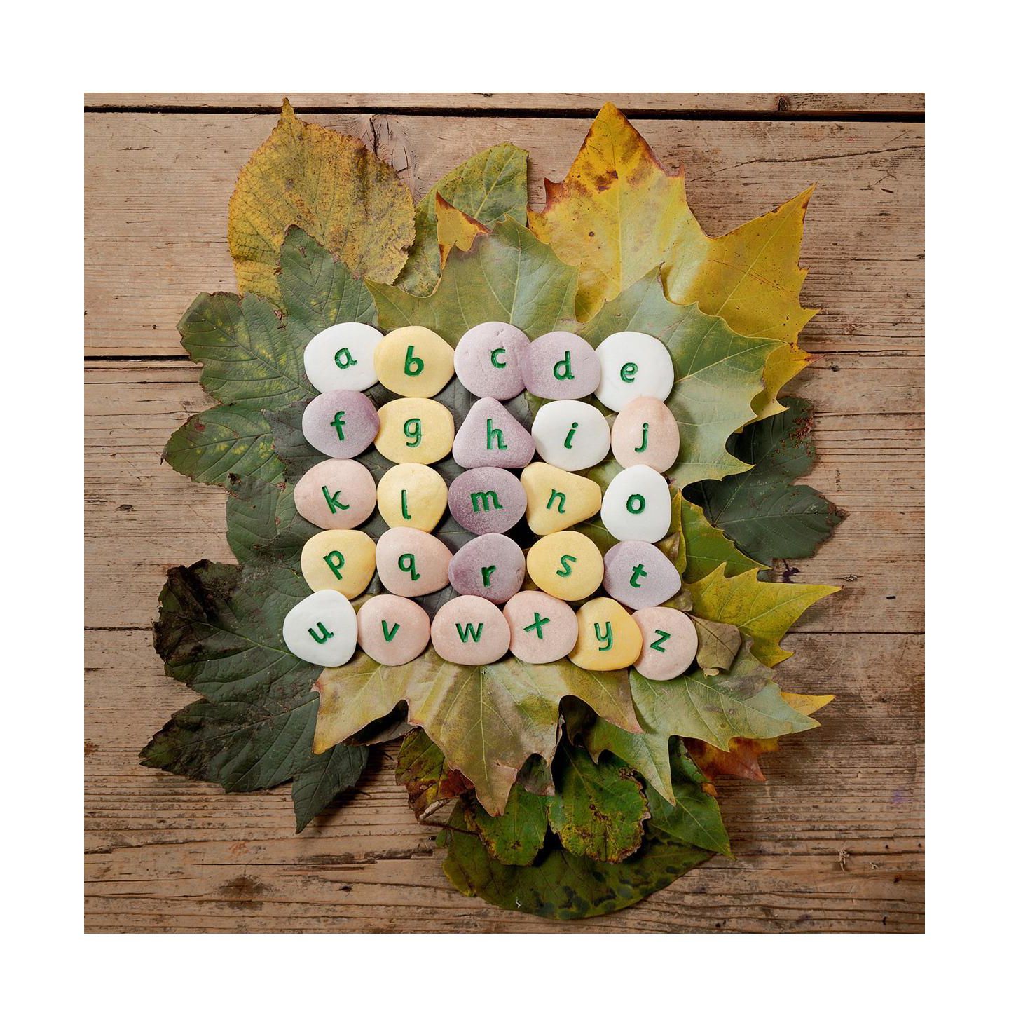 Детские игрушки Yellow Door Lowercase Alphabet Tactile 26-Piece Pebbles, Ages 3+ — фото 3