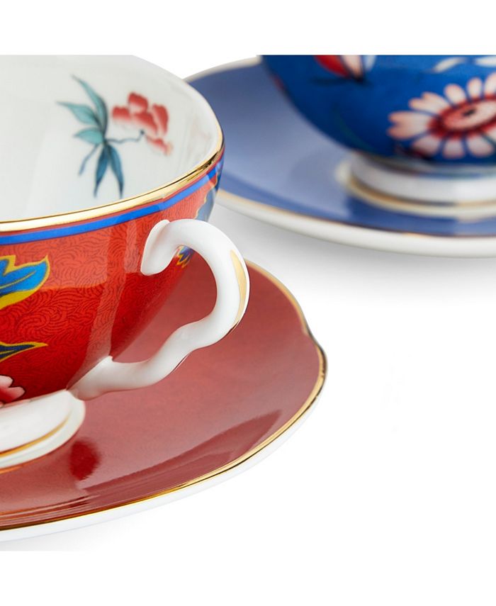 Wedgwood Paeonia Blush Set/4 Teacup & Saucer Macy's