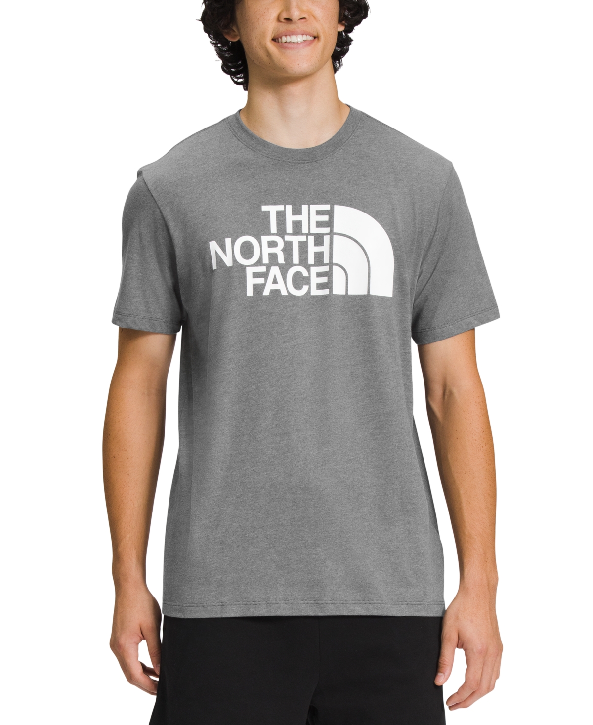 Shop The North Face Men's Half-dome Logo T-shirt In Tnf Medium Gray Heather,white