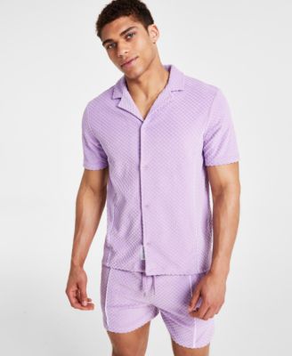 Native Youth - Men's Wells Regular-Fit Check Button-Down Towel Shirt