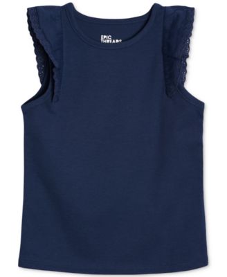 Epic Threads Little Girls Ruffle Sleeve Top, Created for Macy's - Macy's