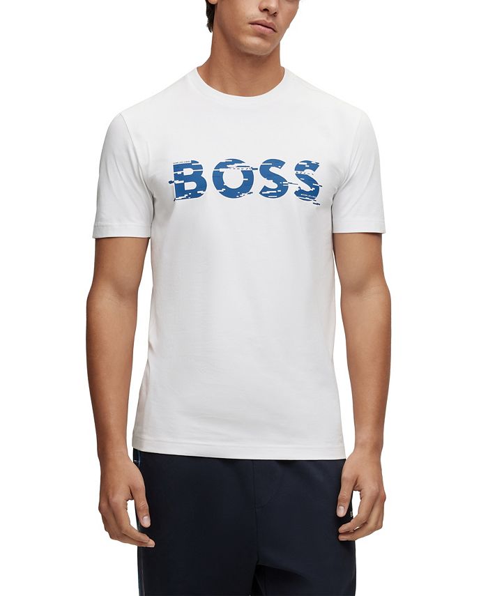 Hugo Boss Men's Stretch-Cotton Graphic Logo T-shirt - Macy's