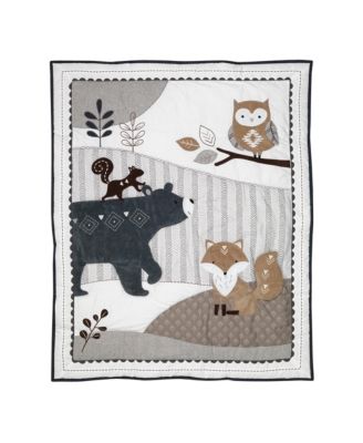 Baby Woodland Forest Animal Nursery 5-Piece Crib Bedding Set - Gray