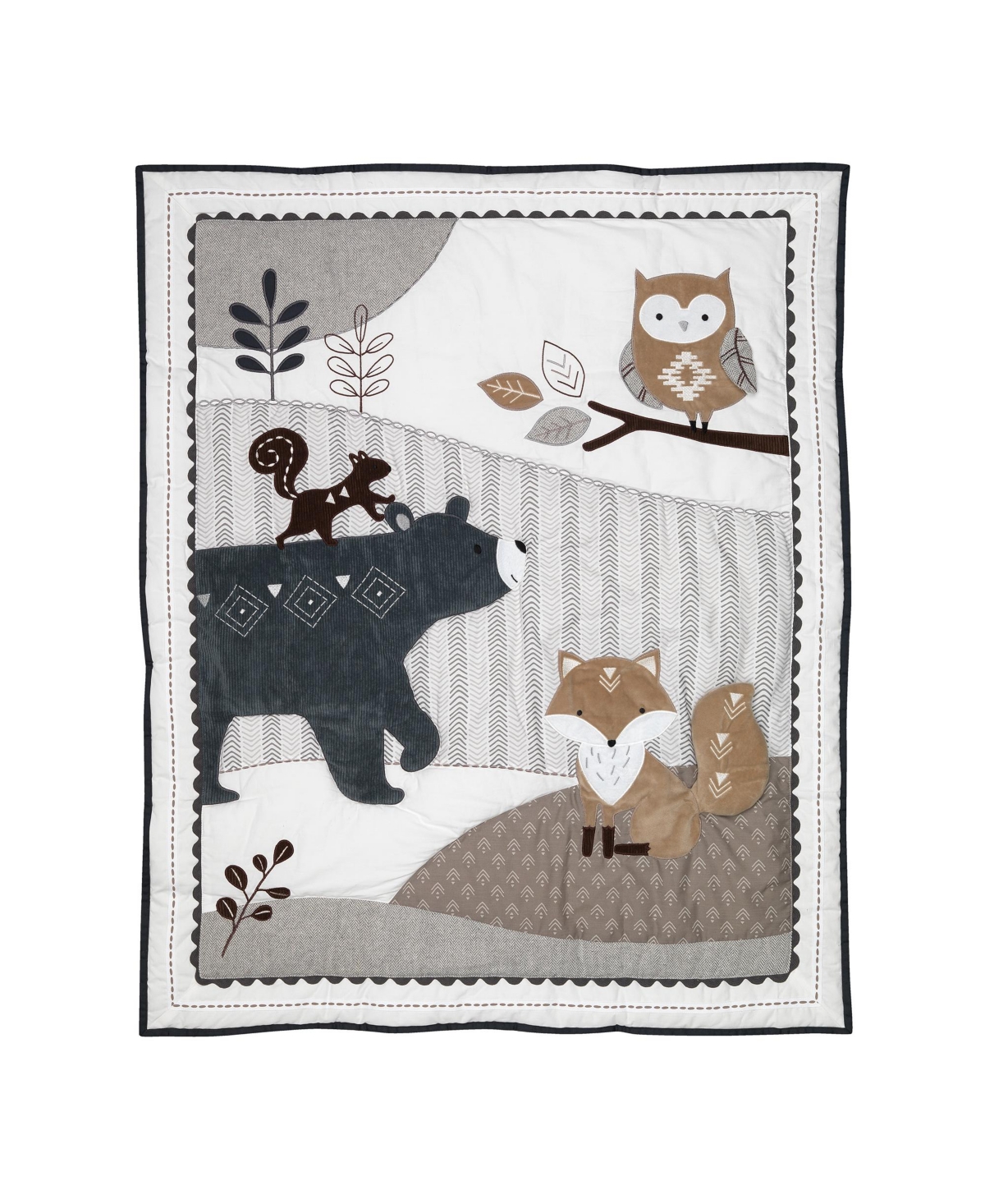 Lambs & Ivy Woodland Forest Animal Nursery 5-Piece Baby Bedding Set -- Gray