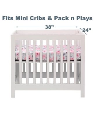 Blossom Pink/Gray Watercolor Floral Baby Fitted Mini Crib Sheet