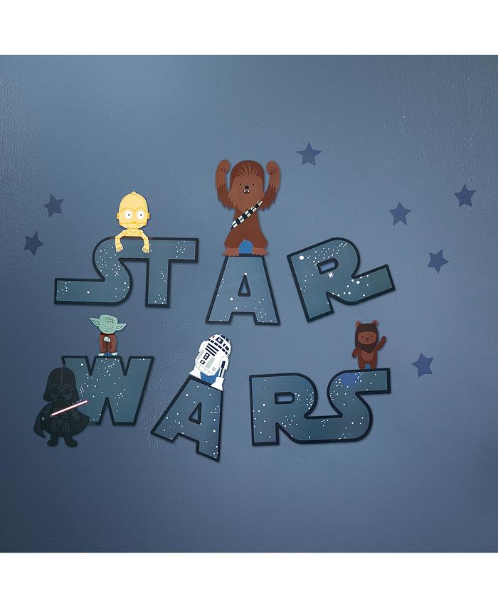 Lambs & Ivy Star Wars Logo Wall Decals w/ Yoda/R2D2/Darth Vader and