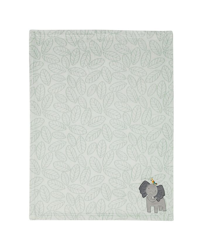 Lambs & Ivy Jungle Friends Appliqued Fleece Nursery Baby Blanket