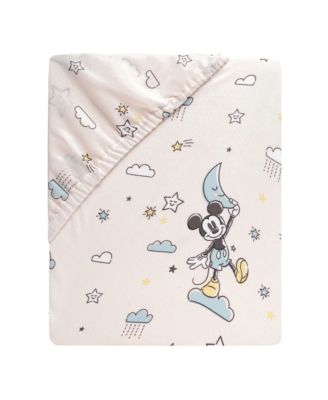 Disney Baby Moonlight Mickey Mouse Fitted Crib Sheet - White