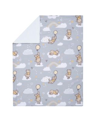 Baby Disney Hunny Bear Winnie the Pooh Gray Soft Faux Shearling Blanket