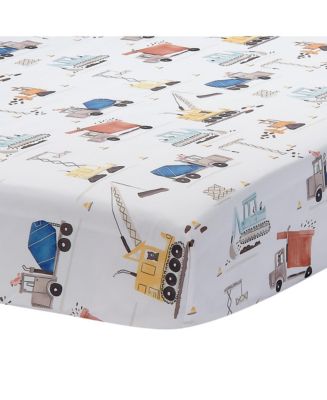 Bedtime Originals Construction Zone Baby Fitted Crib/Toddler Sheet ...