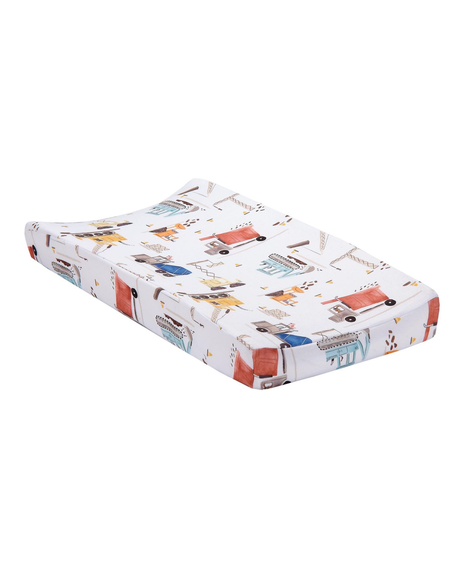 Construction Zone Changing Pad Cover - White/Trucks