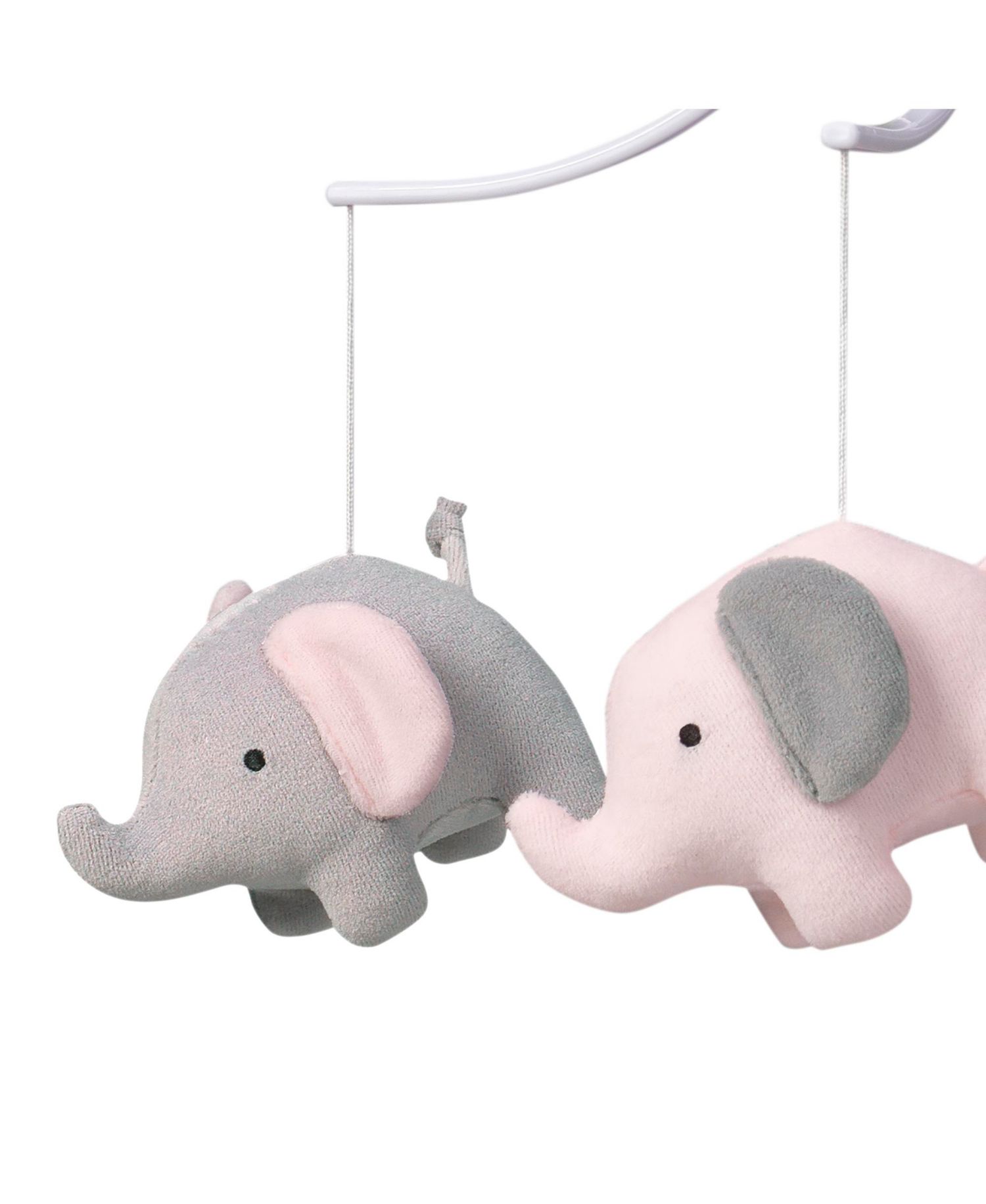 Eloise Pink/Gray Elephant Musical Baby Crib Mobile