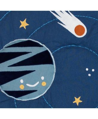 Milky Way Blue/Gray Space Galaxy 4-Piece Nursery Baby Crib Bedding Set