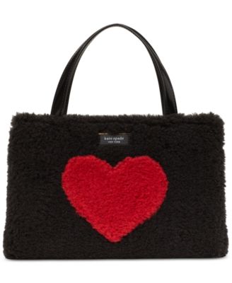 kate spade new york - Sam Icon Intarsia Heart Faux Shearling Small Tote