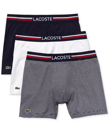 Lacoste Men's Stretch Cotton Boxer Brief Set, 3-Piece - Macy's