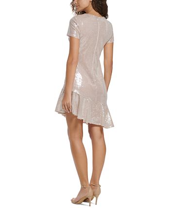 Eliza J Women s Sequined Ruffled A Line Dress Macy s