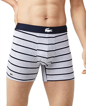 Lacoste Underwear Men's 3-Pack Multi Crocodile Waist Long Stretch Cotton  Boxer Brief