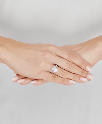 IGI Certified Lab Grown Diamond Pear-Cut Halo Engagement Ring (3 ct. t.w.) in 14k White Gold