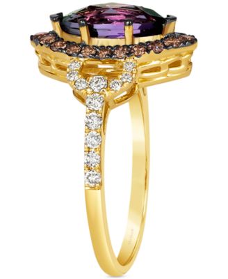 Grape Amethyst (1-1/5 ct. t.w.), Chocolate Diamonds (1/3 ct. t.w.) & Nude Diamonds (1/4 ct. t.w.) Marquise Ring in 14k Gold