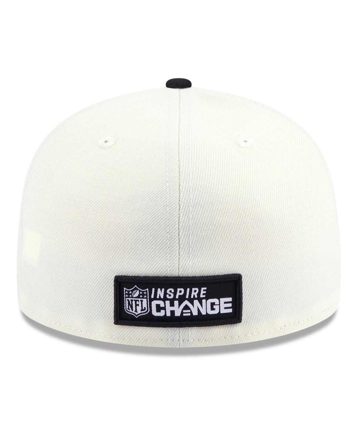 Men's New Eraand Black Las Vegas Raiders 2022 Inspire Change 59FIFTY Fitted Hat - Cream, Black
