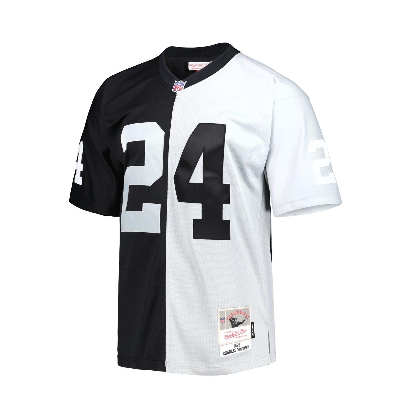 Мужское джерси Mitchell & Ness Charles Woodson Las Vegas Raiders 1998 Split Legacy, Black — фото 3