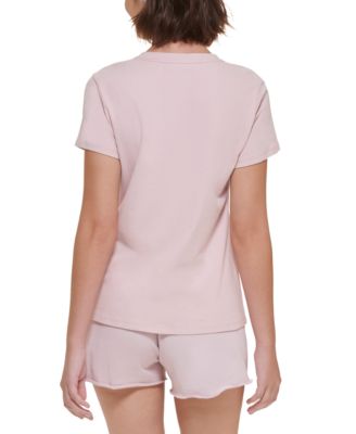 Embroidered V-Neck Logo T-Shirt