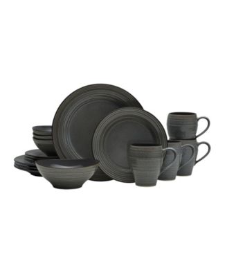 Mikasa Swirl Graphite 16 Piece Dinnerware Set Service for 4 Macy s