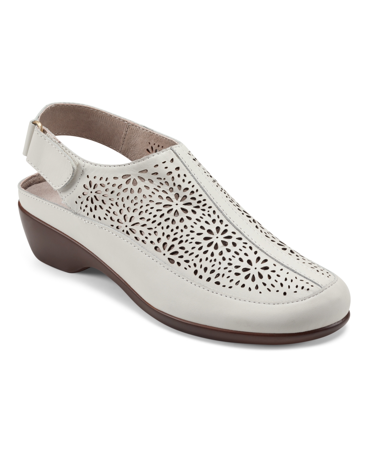 Shop Easy Spirit Women's Dawn Slingback Block Heel Casual Clogs In Ivory Leather