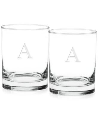 Monogram Double Old Fashioned Glasses, Set of 2