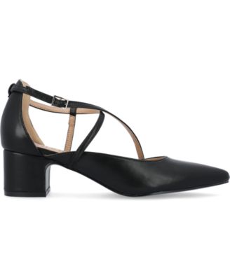 Women's Galvinn Strappy Pointed Toe Block Heel Pumps