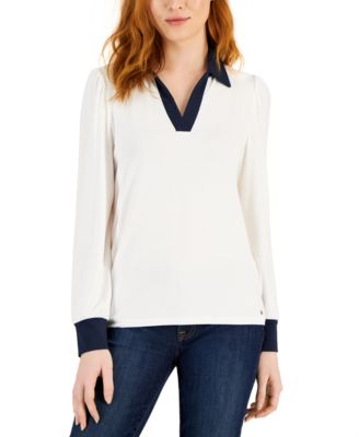 Tommy Hilfiger - Women's Johnny Collar Puff-Sleeve Blouse