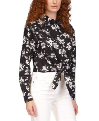 Michael Kors - Women's Cotton Botanical Tie Shirt